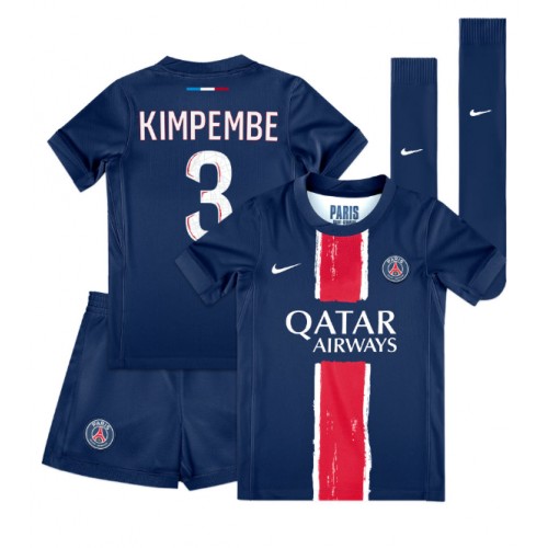 Dres Paris Saint-Germain Presnel Kimpembe #3 Domaci za djecu 2024-25 Kratak Rukav (+ kratke hlače)